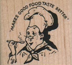 Chef Tasting From Spoon With Saying 1 3/4 x 1 1/2-0