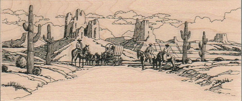 Western Scene/Cowboys 3 x 6 1/4-0
