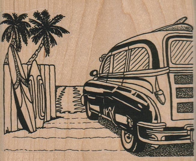 Woody Wagon Surfboards And Palms 4 1/2 x 3 3/4-0