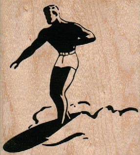 Man Surfing 3 x 3 1/4-0