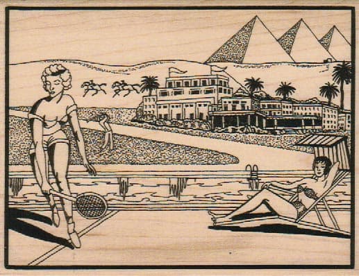 Tennis By The Pyramids 4 1/4 x 5 1/4-0