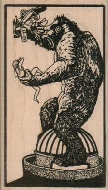 King Kong With Plane & Girl 2 3/4 x 4 3/4-0