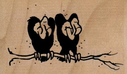 Buzzard Pair on Branch 3 x 1 3/4-0