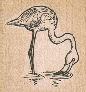Flamingo Eating 2 1/4 x 2 1/4-0