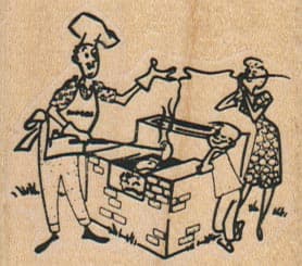 Man & Woman/50's Barbecue 2 x 1 3/4-0