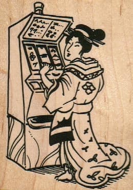 Geisha & Slot Machine 2 3/4 x 3 3/4-0