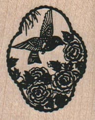 Bird & Flowers 1 1/2 x 1 3/4-0