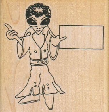 Alien/Jumpsuit With Sign 2 3/4 x 2 3/4-0
