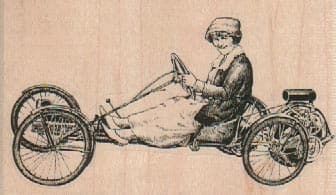 Lady in Steampunk Car 3 1/2 x 2-0