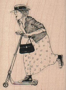 Lady On Scooter 2 1/2 x 3 1/4-0
