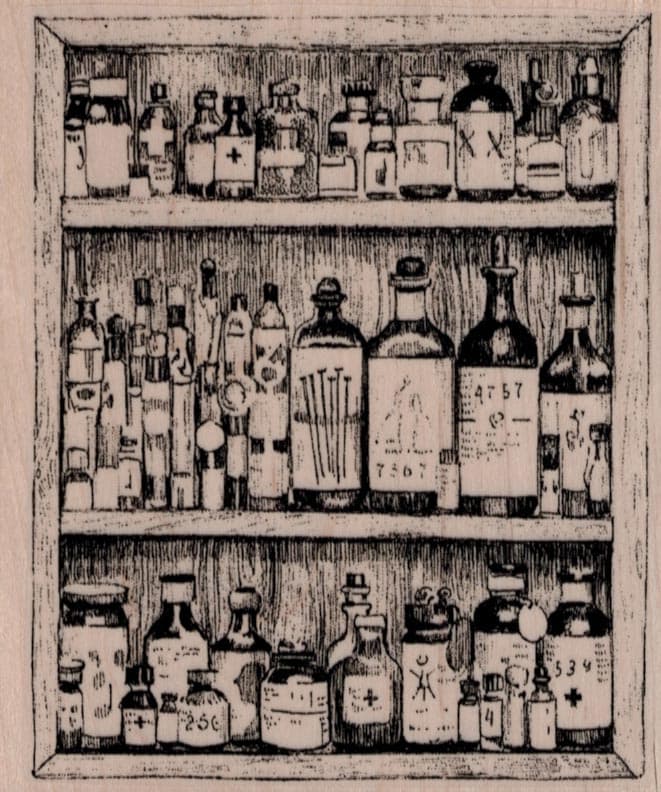 Apothecary Cabinet 3 1/2 x 4-0