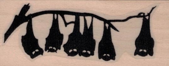 Hanging Bats Silhouette 1 1/4 x 2 3/4-0