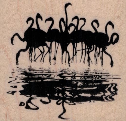 Flock of Flamingoes Reflection 2 3/4 x 2 1/2-0