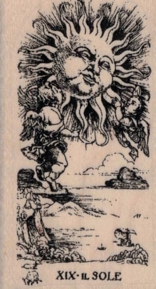 Tarot XIX The Sun 1 3/4 x 3-0