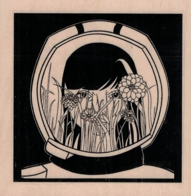 Garden Space Girl 3 1/2 x 3 1/2-0