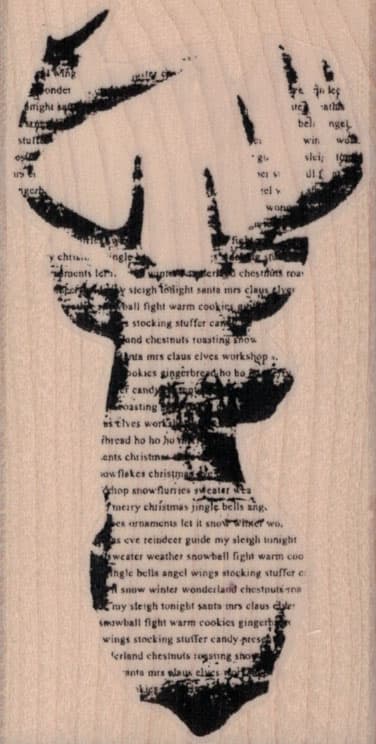 Christmas Saying Reindeer Head 2 x 3 3/4-0