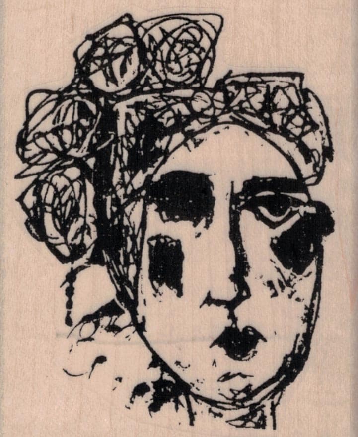Tina Walker Oval Face Scribble Girl 2 1/2 X 3