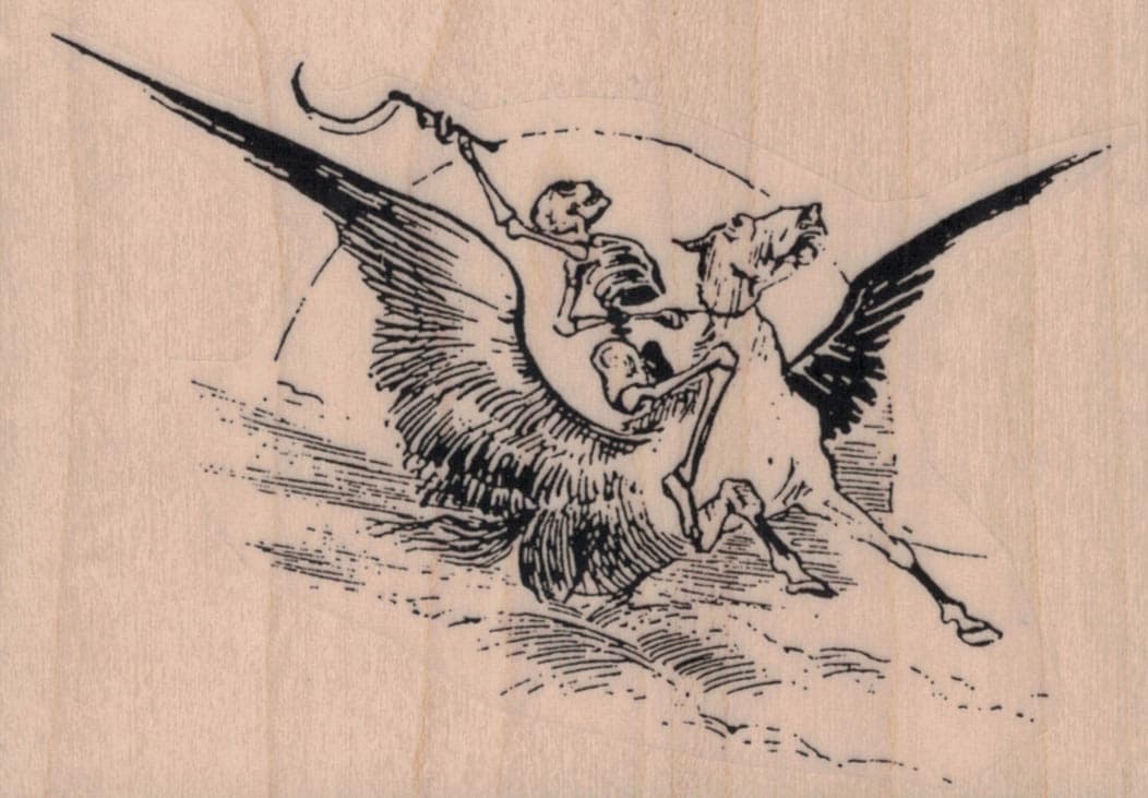 Death Riding Pegasus 3 3/4 X 2 1/2