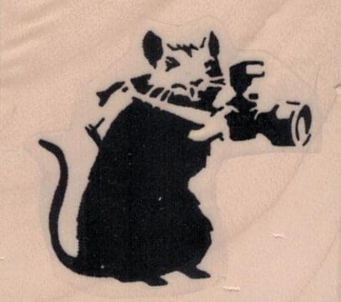 Banksy Rat Photographer 1 3/4 X 1 1/2
