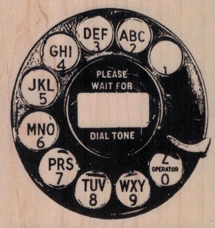 Rotary Phone Dial Grunge 3 X 3