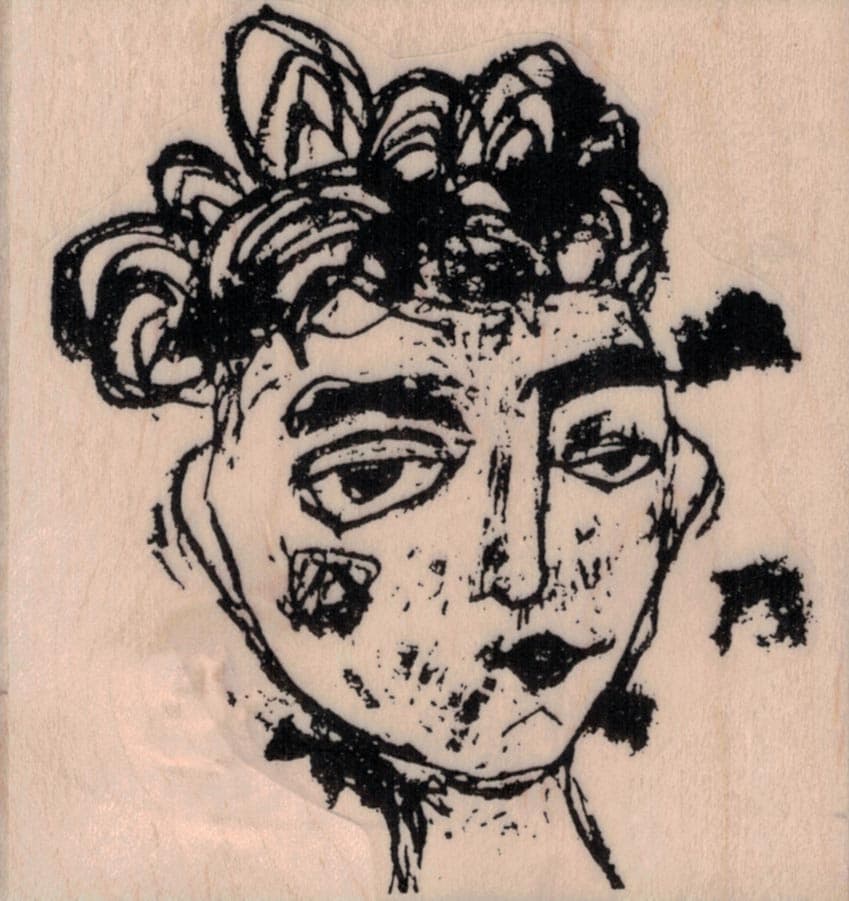 Tina Walker Smirking Scribble Girl 3 X 3