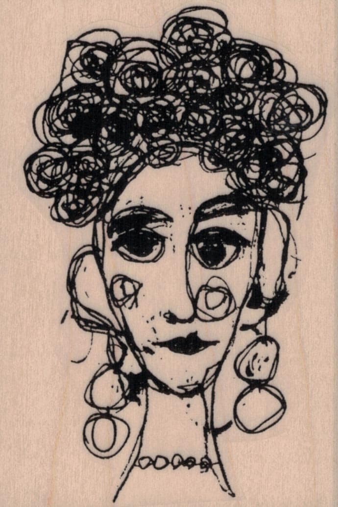 Tina Walker Earrings Scribble Girl 2 1/2 X 3 1/2