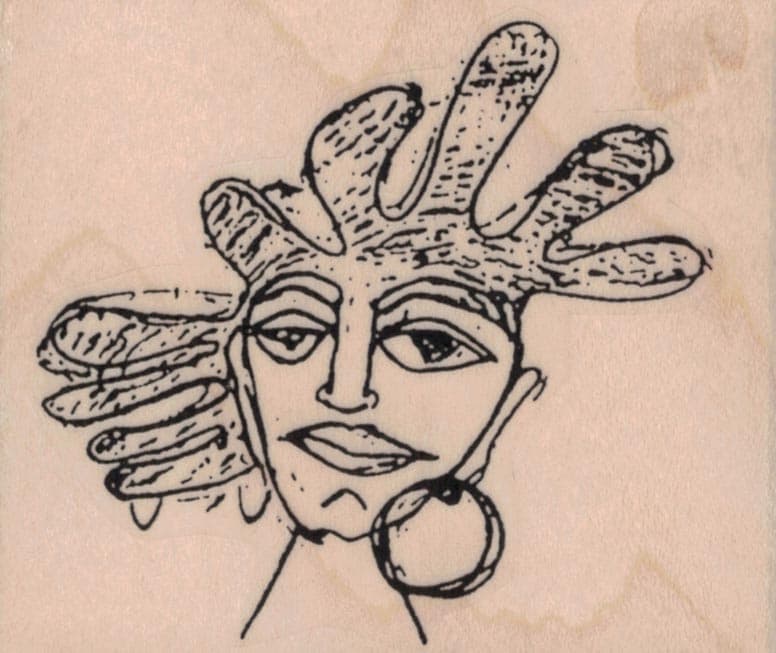 Tina Walker Scribble One Earring 2 3/4 X 2 1/4