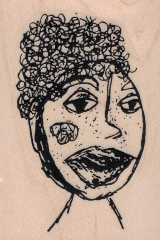 Tina Walker Scribble Girl Big Lips 2 X 2 3/4