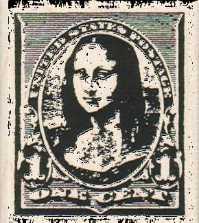 United States Mona Lisa Postage 2 X 2 1/4