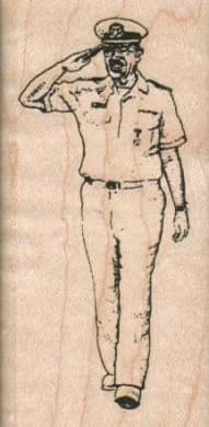 Saluting Navy Man 1 1/2 X 3