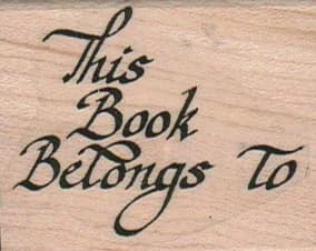 This Book Belongs To 1 3/4 X 2