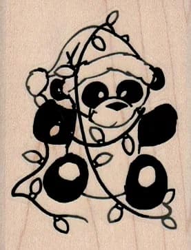 Panda Bear In Xmas Lights 2 X 2 1/2