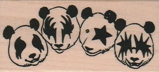 Four Panda Bears 1 3/4 X 3 1/2