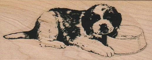 Dog With Empty Dish 1 1/2 X 3 1/2