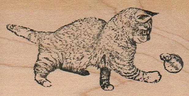 Kitty Batting Spotted Ball 2 1/4 X 4 1/4