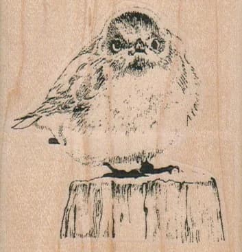 Bird On Stump 2 1/2 X 2 1/2