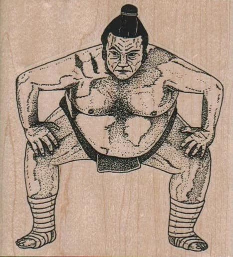 Sumo Wrestler Face On Lg 3 1/4 X 3 1/2