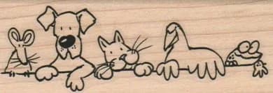 Animals Leaning On Fence 1 1/2 X 3 3/4