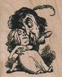 Man Holding Fainting Woman 1 1/2 X 1 3/4