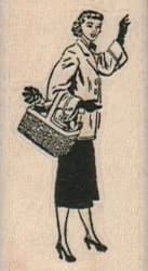 Fifties Housewife Shopping 1 X 1 3/4