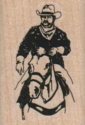 Cowboy Riding Horse 1 1/4 X 1 3/4