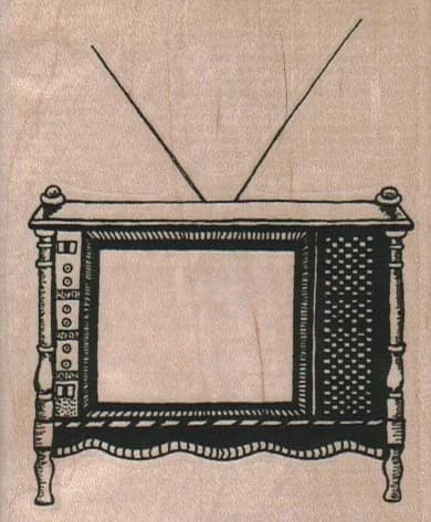 Console Tv With Rabbit Ears 2 3/4 X 3 1/4