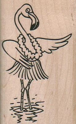 Hula Flamingo 1 3/4 X 2 3/4