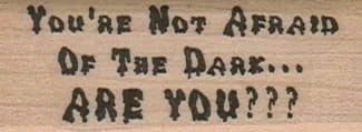 You're Not Afraid Of The Dark 1 X 2 1/4