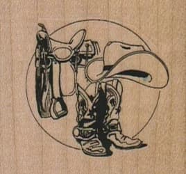 Saddle Cowboy Hat And Boots 2 X 1 3/4