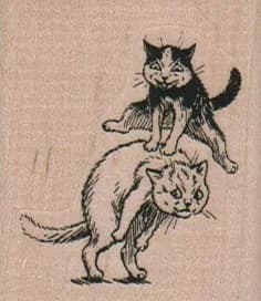 Cats Playing Leapfrog 1 3/4 X 2