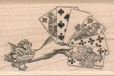 Hand Holding Cards 1 3/4 X 2 1/2