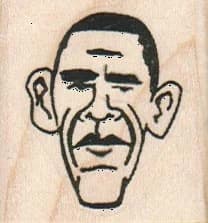 Obama Caricature 1 1/2 X 1 1/2