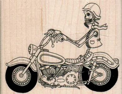 Skeleton On Motorcycle 3 1/4 X 2 1/2