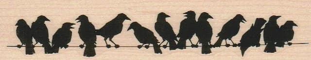 Birds On Wire/lg 1 1/2 X 6 1/2